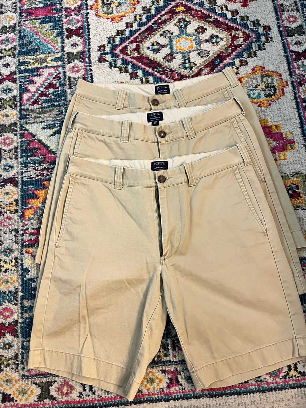 J. Crew Men's Flat-Front Chino Shorts in Beige
